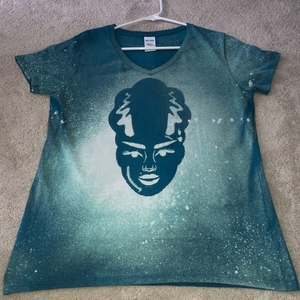 Bride‎ of Frankenstein Halloween Bleached Tee T- Shirt Women’s Large